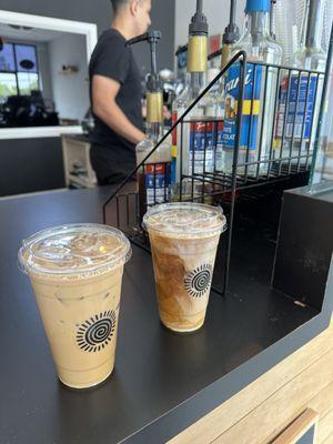 Iced vanilla and half &half cold brew