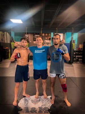 Post-training session with an active UFC fighter and another local pro fighter.