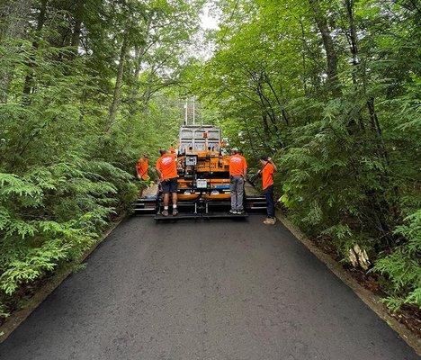 Reclaimed asphalt is made from recycled ground up asphalt.