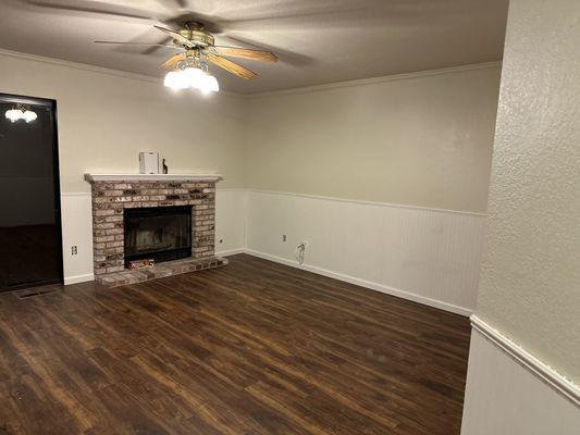 After flooring with old stained, worn carpet a distant memory