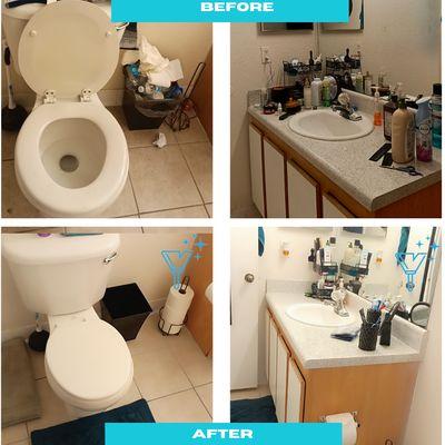 bathroom clean and organization before and after