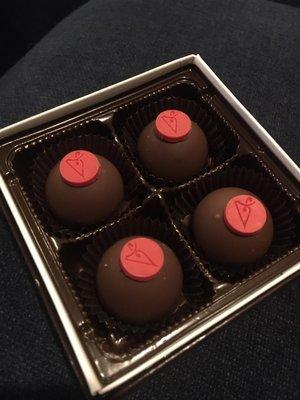 Four Roses bourbon truffles