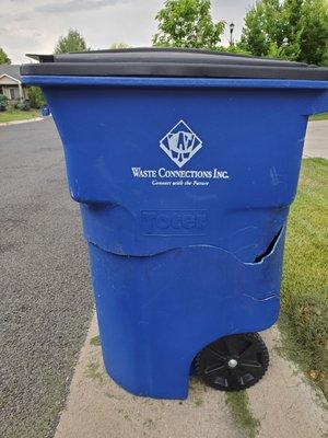 Waste Connections destroyed our bin and said nothing.