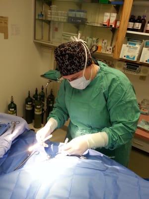 Dr.Trow removing some growths from my buddies leg. So sweet of Dr.Trow to send a surgery pic.