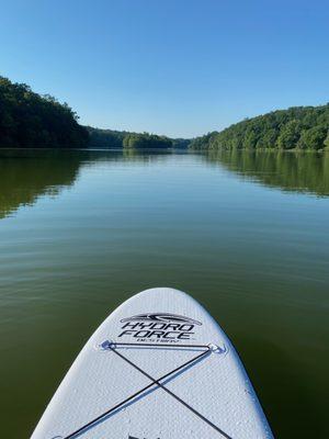 The middle of Lake Needwood at approximately 09:00.