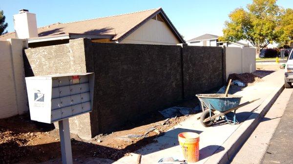 Stucco complete.  Waiting for the stucco to cure before applying paint