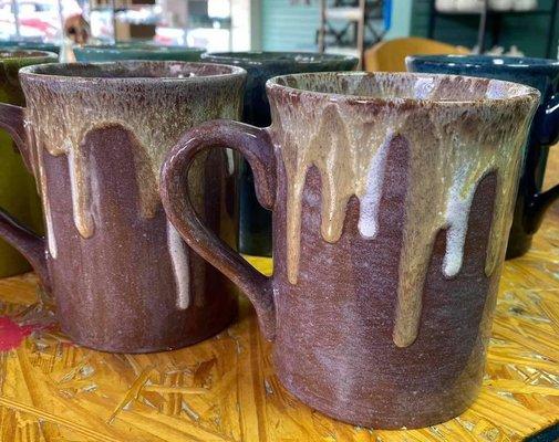 Layered Glazed Pottery Mug