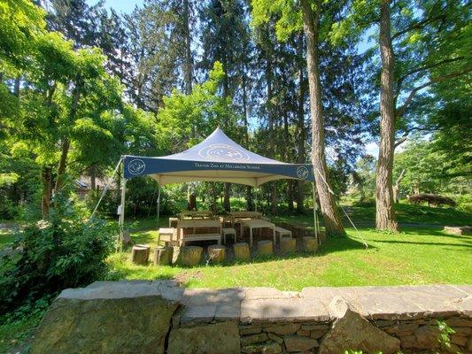 Shaded tables in the zoo