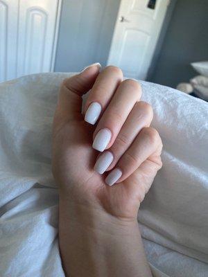 Liquid dip white nails