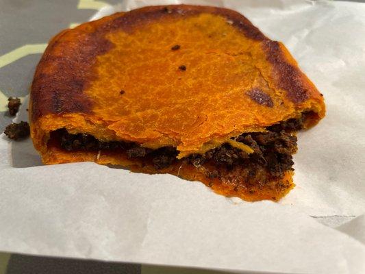 Beef patty. Burnt to a crisp.