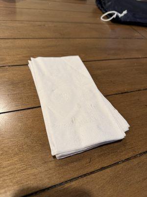 The napkins I brought from the restaurant that the waitress found to be too many. Please train your staff to use manners and logic.