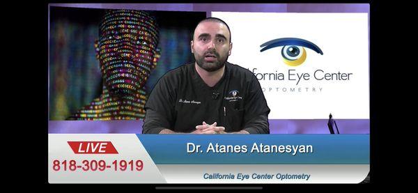 Dr. Atanes Atanesyan on our live television show every Monday from 7:00pm - 7:30pm on the USATV television network