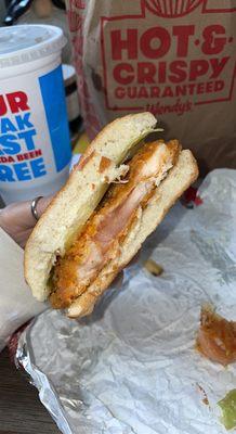 Raw Wendy's Spicy Chicken Sandwich