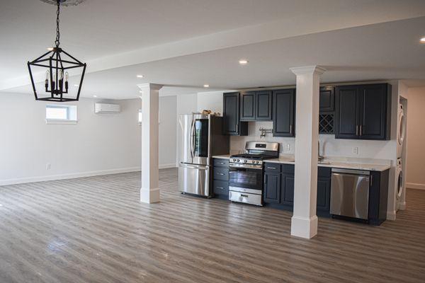 Basement remodel in Poughkeepsie. Added a full kitchen and bathroom!