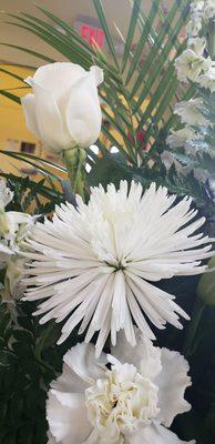 Close up of floral arrangement