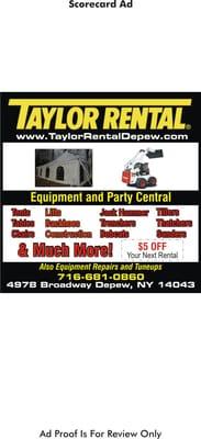 THINGS TO RENT FOR EVERY EVENT! TAYLOR RENTAL EQUIPMENT AND PARTY CENTRAL