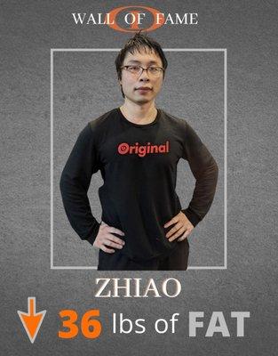 Zhiao down 36 lbs!!