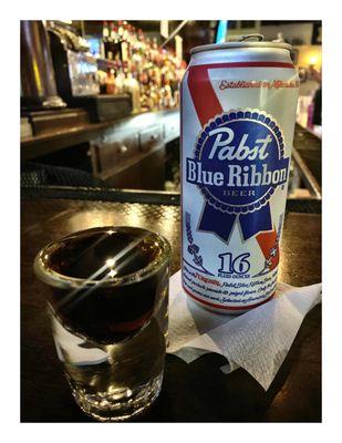 Late Night  Jäeger & PBR @ Gammon's Pub . 4264 N Lincoln Ave, Chicago, IL. Cool !