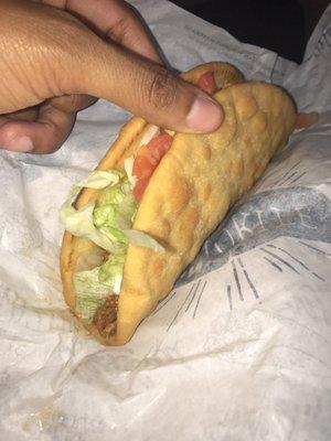 The prettiest chalupa. Got 2 in the combo with a crunchy taco and mt. dew.