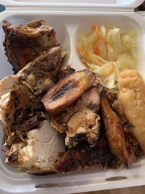 Large Jerk chicken dinner