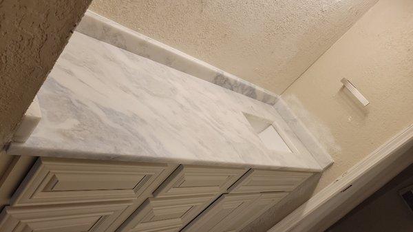 new marble in bathroom