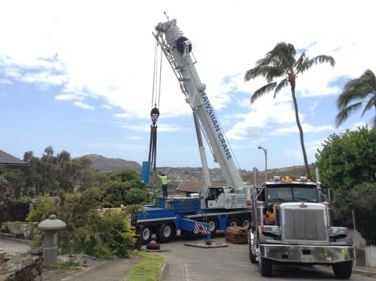 Took 6 hours to setup the crane. They added over 60 additional tons!