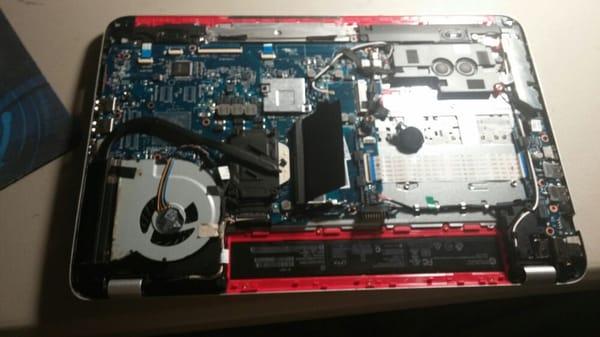 Inside of a laptop