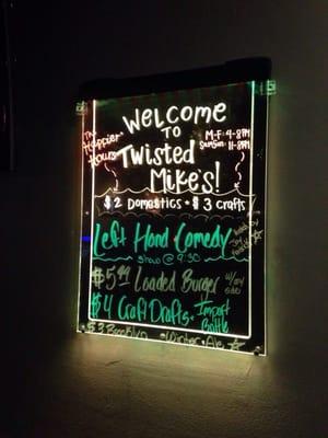 Left Hand Comedy open mike on Thursdays at 9:30!