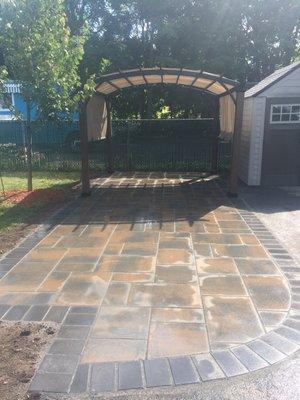 Paver Patio with Pergola Install