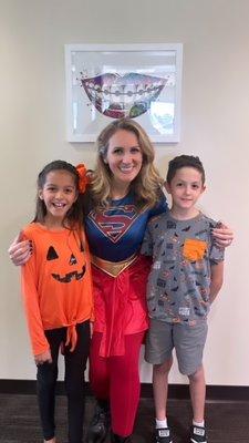 Dr. Mehdipour and the cute twin patients dressed up for Halloween!