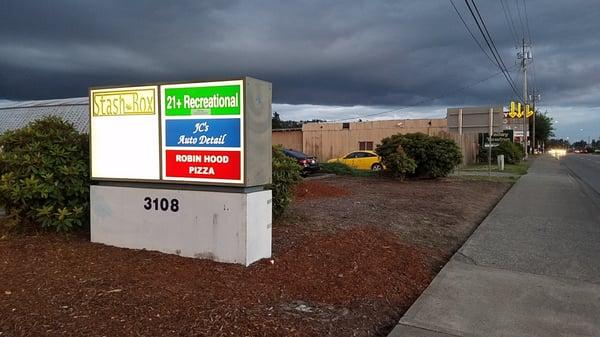 Marquee sign by the road