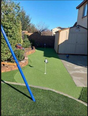 Residential Turf + Putting Green Install