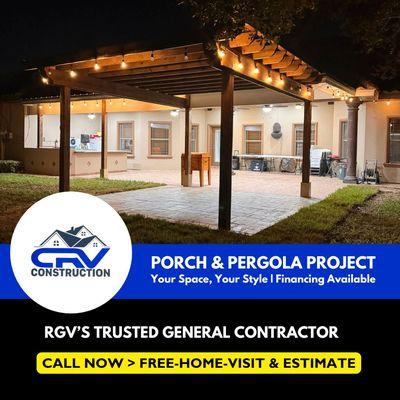 Transform your backyard with a custom porch and pergola. Stylish, functional, and affordable with financing options.