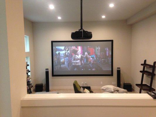 160" screen with 4k projector