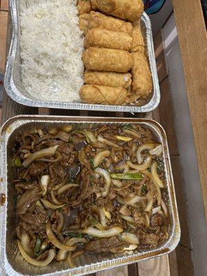 Egg Roll Party Tray BE10. Mongolian Beef