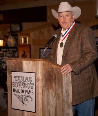 Nolan Ryan (Inductee) during his 2010 induction into Texas Cowboy Hall of Fame.