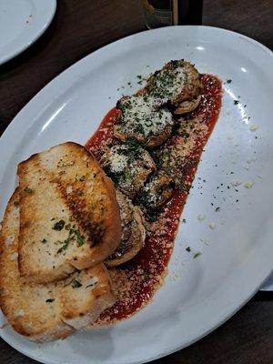 stuffed mushrooms with stuffing made in-house