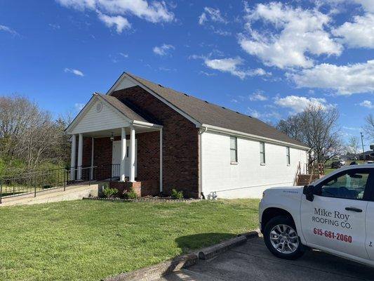 Check out the beautiful roof we put on the Luna Lane Church of Christ!