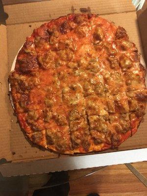 Thin crust large sausage