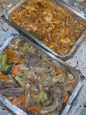 Beef Pad See Ew & Chicken Pad Thai