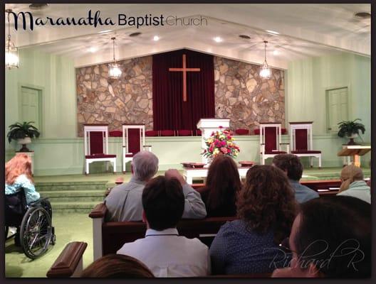 Inside the main sanctuary