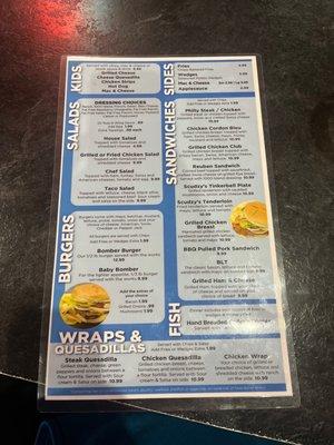 Menu back