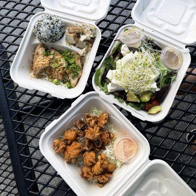 Garlic Mahi (Special), Tofu Salad, & Baby Tako