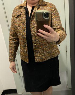 The cute "retro" dress and jacket I found. The jacket is still there, ladies!