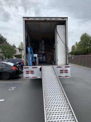 Large moving truck. Tetris pros.