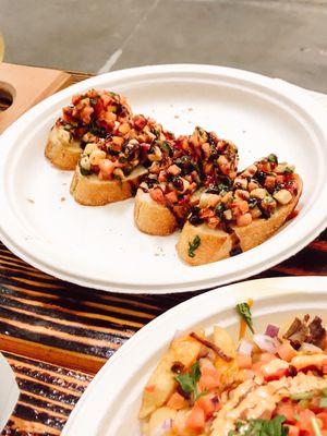 Bruschetta and Carne Assad Fries