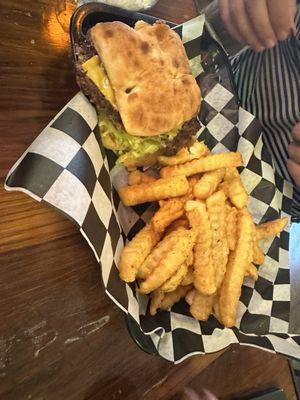 Burger and fries