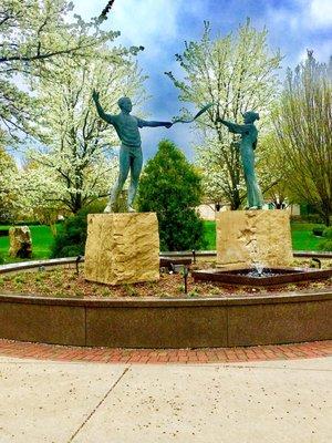 A fountain on campus