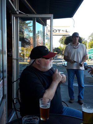 Warm days in October,  plenty of outside seating.