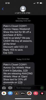 Discount text